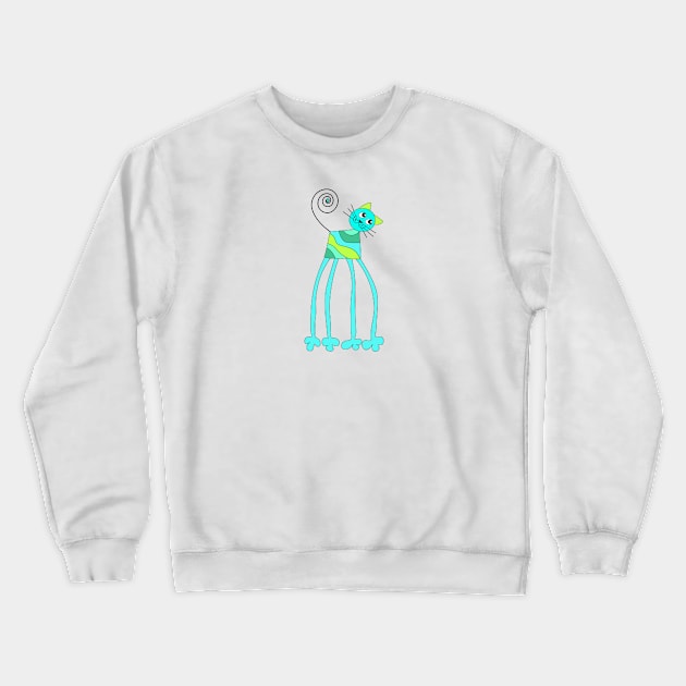 super funny Cat Doodle Crewneck Sweatshirt by Hispaniola-Fineart